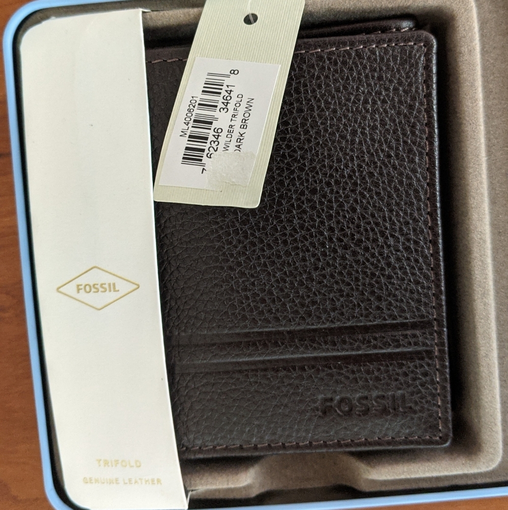 Fossil Wilder Trifold Dark Brown Wallet